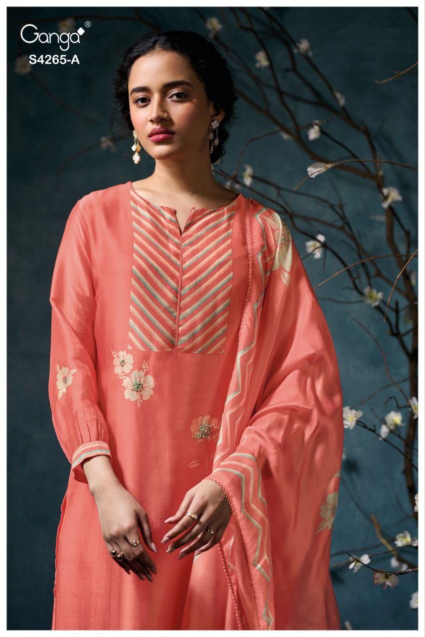 Priselle 4265 Ganga Pure Bemberg Plazzo Style Suits Wholesaler