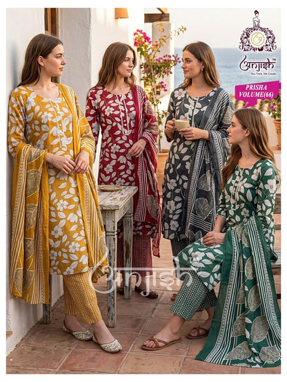 Prisha Anjish Cotton Readymade Pant Style Suits Wholesale Price