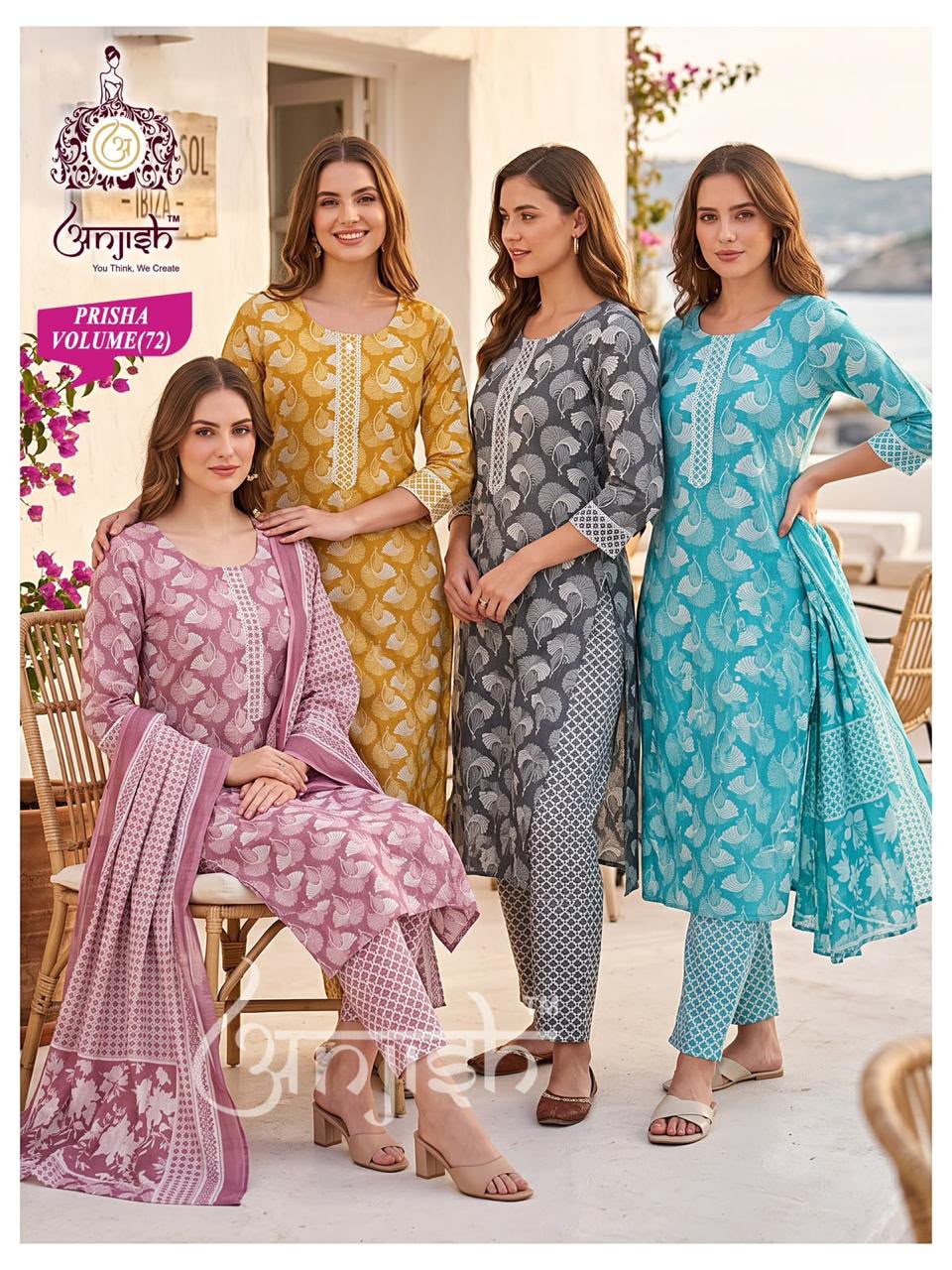 Prisha Anjish Cotton Readymade Pant Style Suits Wholesale Price