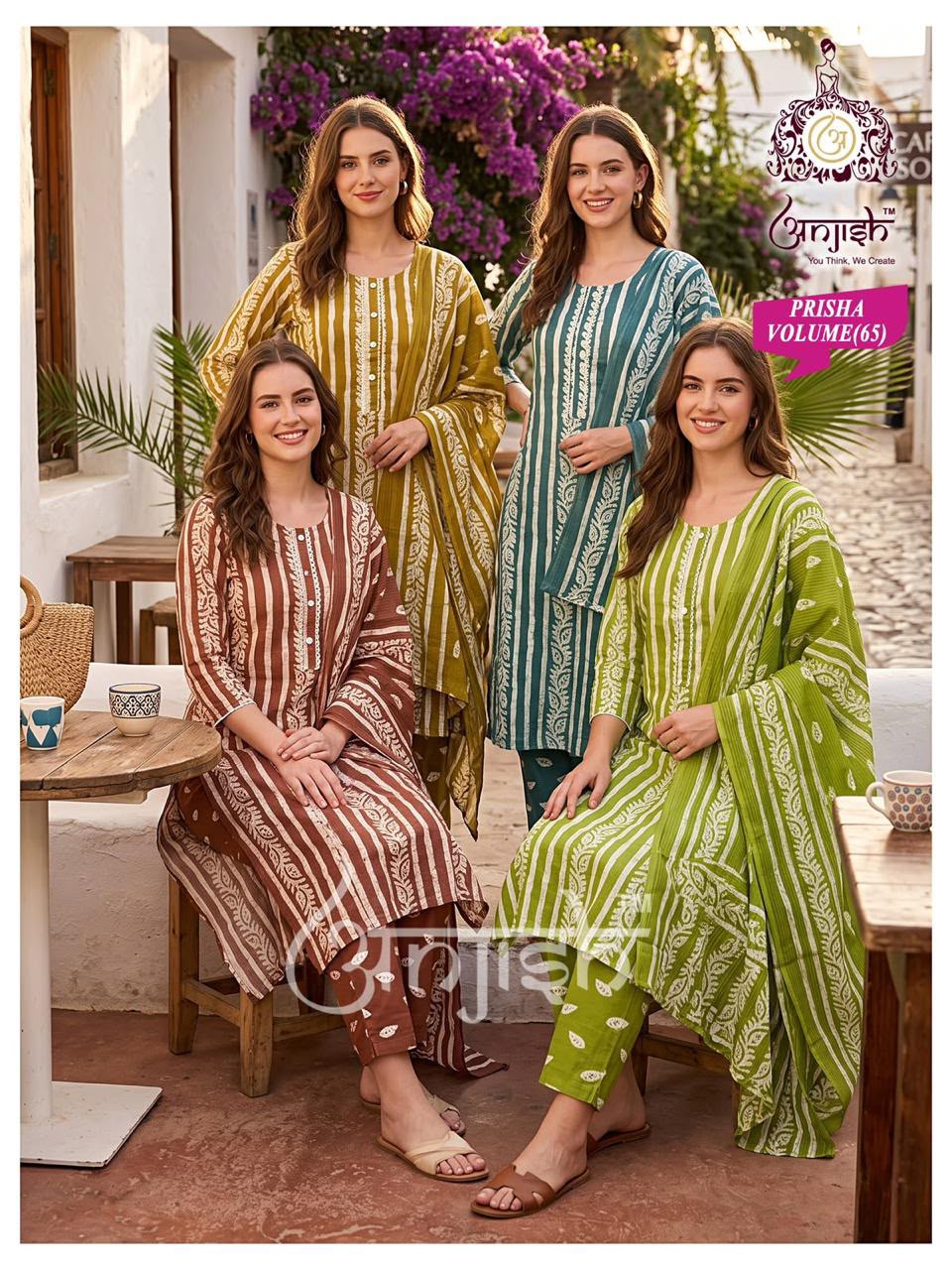 Prisha Anjish Cotton Readymade Pant Style Suits Wholesale Price