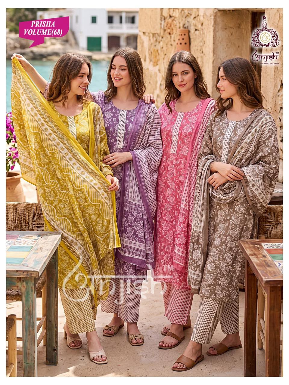 Prisha Anjish Cotton Readymade Pant Style Suits Wholesale Price