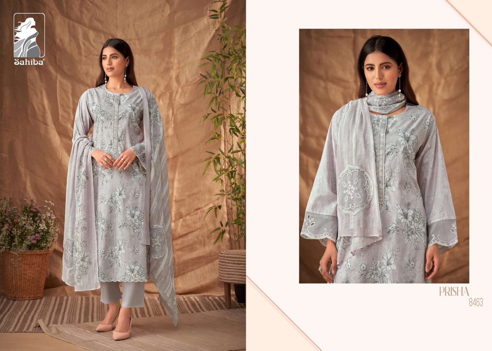 Prisha Sahiba Lawn Cotton Plazzo Style Suits Wholesaler