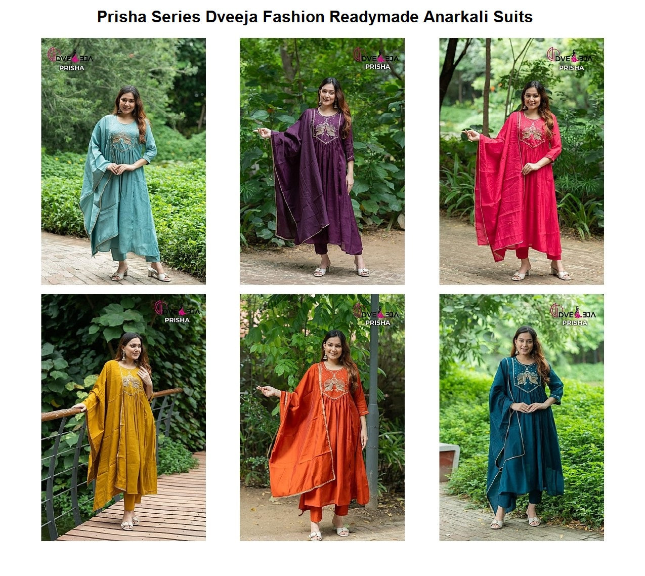 Prisha Series Dveeja Fashion Chanderi Readymade Anarkali Suits Manufacturer Ahmedabad