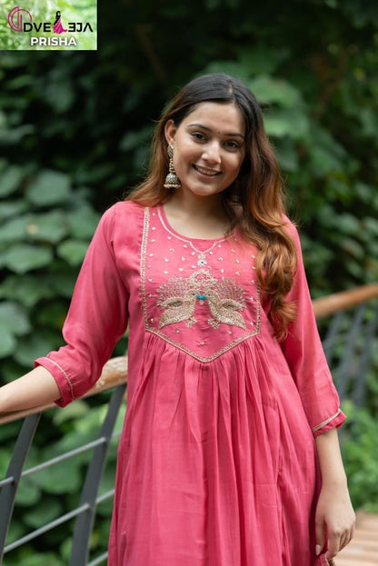 Prisha Series Dveeja Fashion Chanderi Readymade Anarkali Suits Manufacturer Ahmedabad