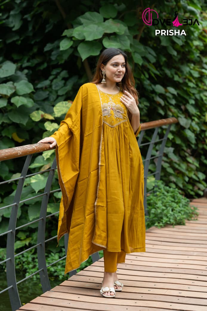 Prisha Series Dveeja Fashion Chanderi Readymade Anarkali Suits Manufacturer Ahmedabad