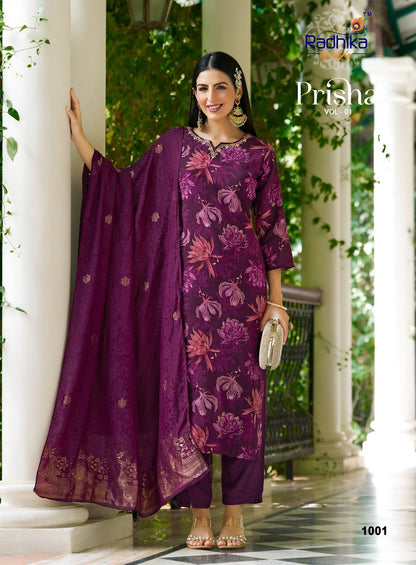Prisha Vol 1 Radhika Lifestyle Milano Readymade Pant Style Suits Wholesaler Gujarat