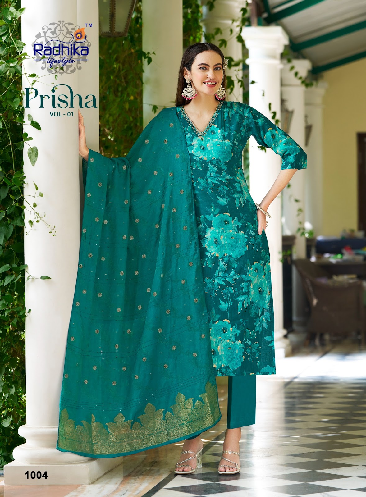Prisha Vol 1 Radhika Lifestyle Milano Readymade Pant Style Suits Wholesaler Gujarat