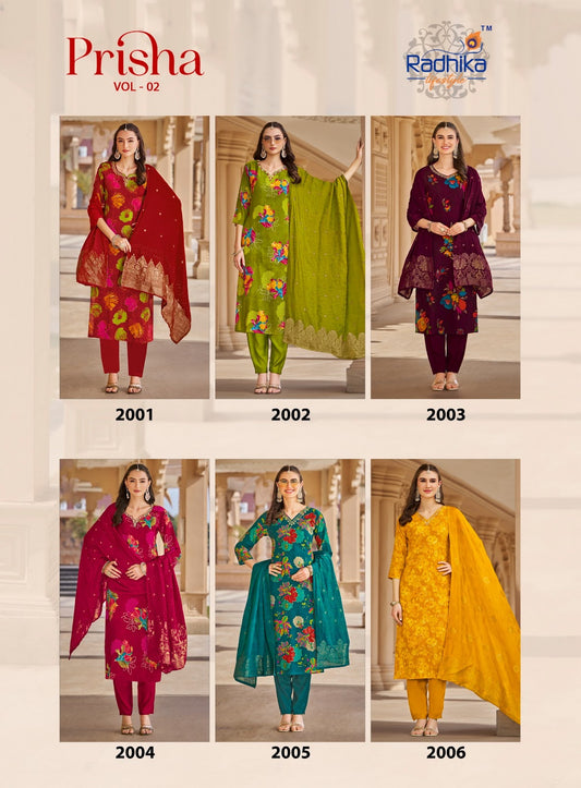 Prisha Vol 2 Radhika Lifestyle Readymade Pant Style Suits Exporter Gujarat