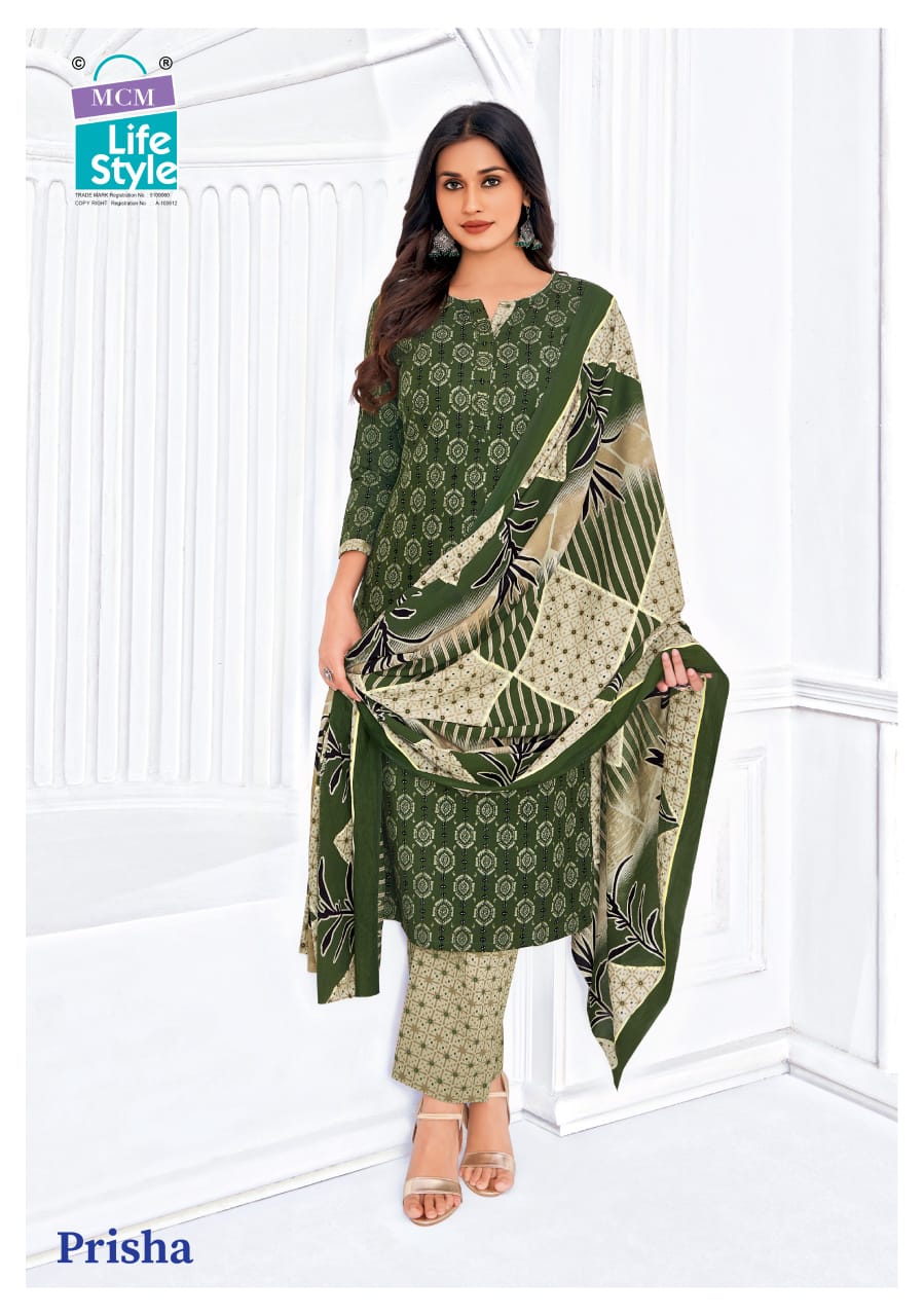 Prisha Vol 6 Mcm Lifestyle Readymade Cotton Pant Suits Exporter Ahmedabad