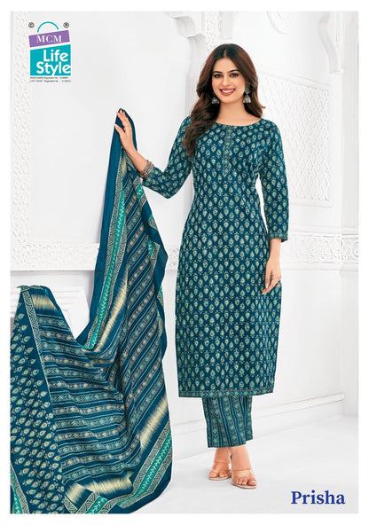 Prisha Vol 6 Mcm Lifestyle Readymade Cotton Pant Suits Exporter Ahmedabad