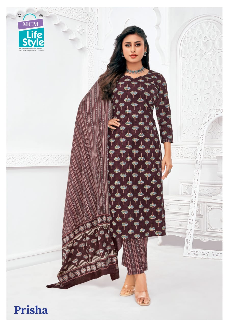 Prisha Vol 6 Mcm Lifestyle Readymade Cotton Pant Suits Exporter Ahmedabad
