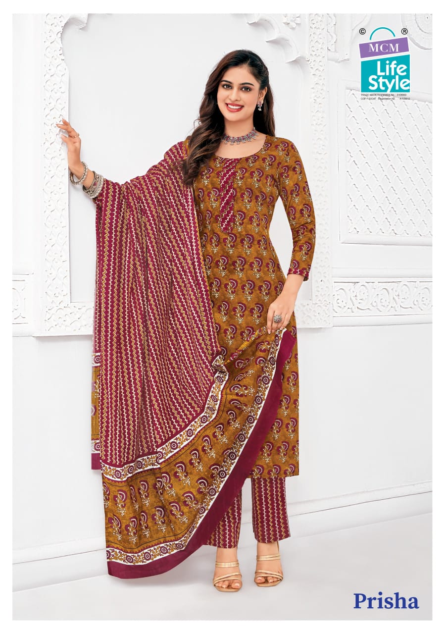 Prisha Vol 6 Mcm Lifestyle Readymade Cotton Pant Suits Exporter Ahmedabad