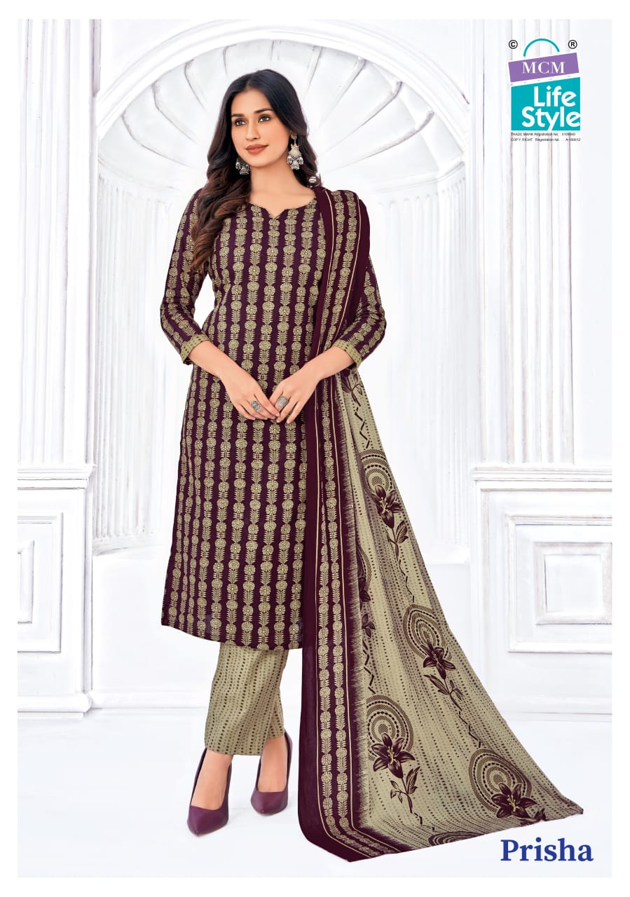 Prisha Vol 6 Mcm Lifestyle Readymade Cotton Pant Suits Exporter Ahmedabad