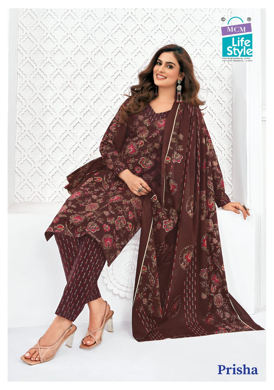 Prisha Vol 6 Mcm Lifestyle Readymade Cotton Pant Suits Exporter Ahmedabad