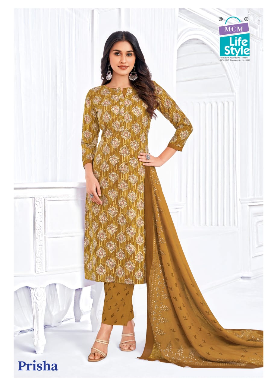 Prisha Vol 6 Mcm Lifestyle Readymade Cotton Pant Suits Exporter Ahmedabad