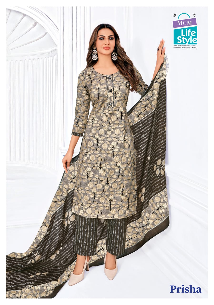 Prisha Vol 6 Mcm Lifestyle Readymade Cotton Pant Suits Exporter Ahmedabad