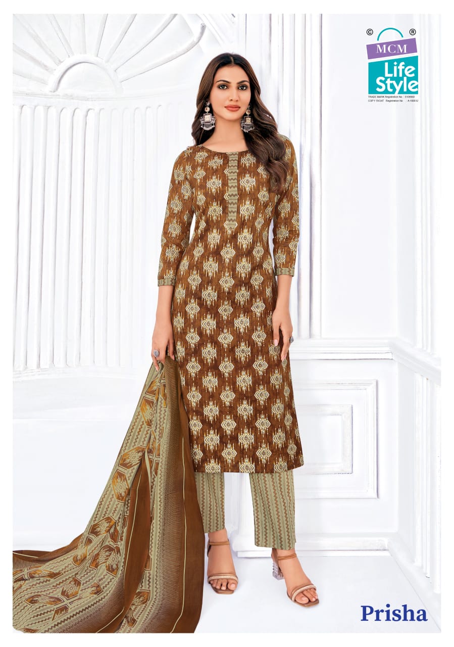 Prisha Vol 6 Mcm Lifestyle Readymade Cotton Pant Suits Exporter Ahmedabad