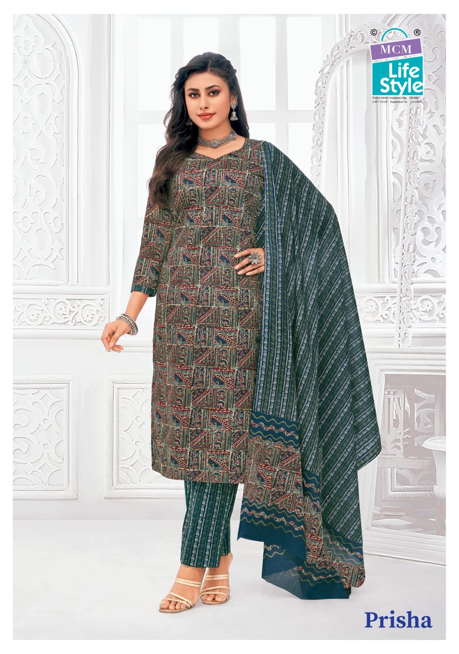 Prisha Vol 6 Mcm Lifestyle Readymade Cotton Pant Suits Exporter Ahmedabad