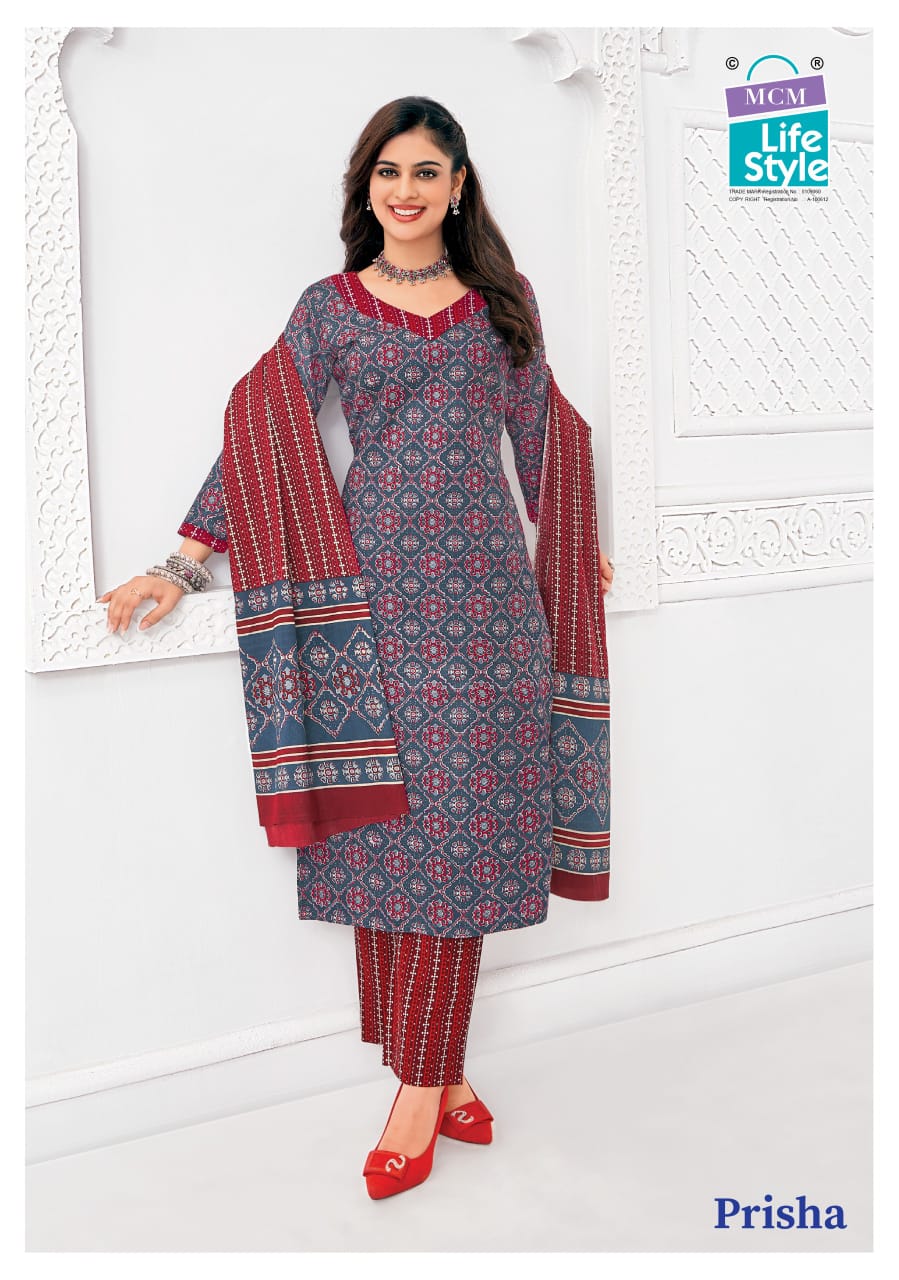 Prisha Vol 6 Mcm Lifestyle Readymade Cotton Pant Suits Exporter Ahmedabad