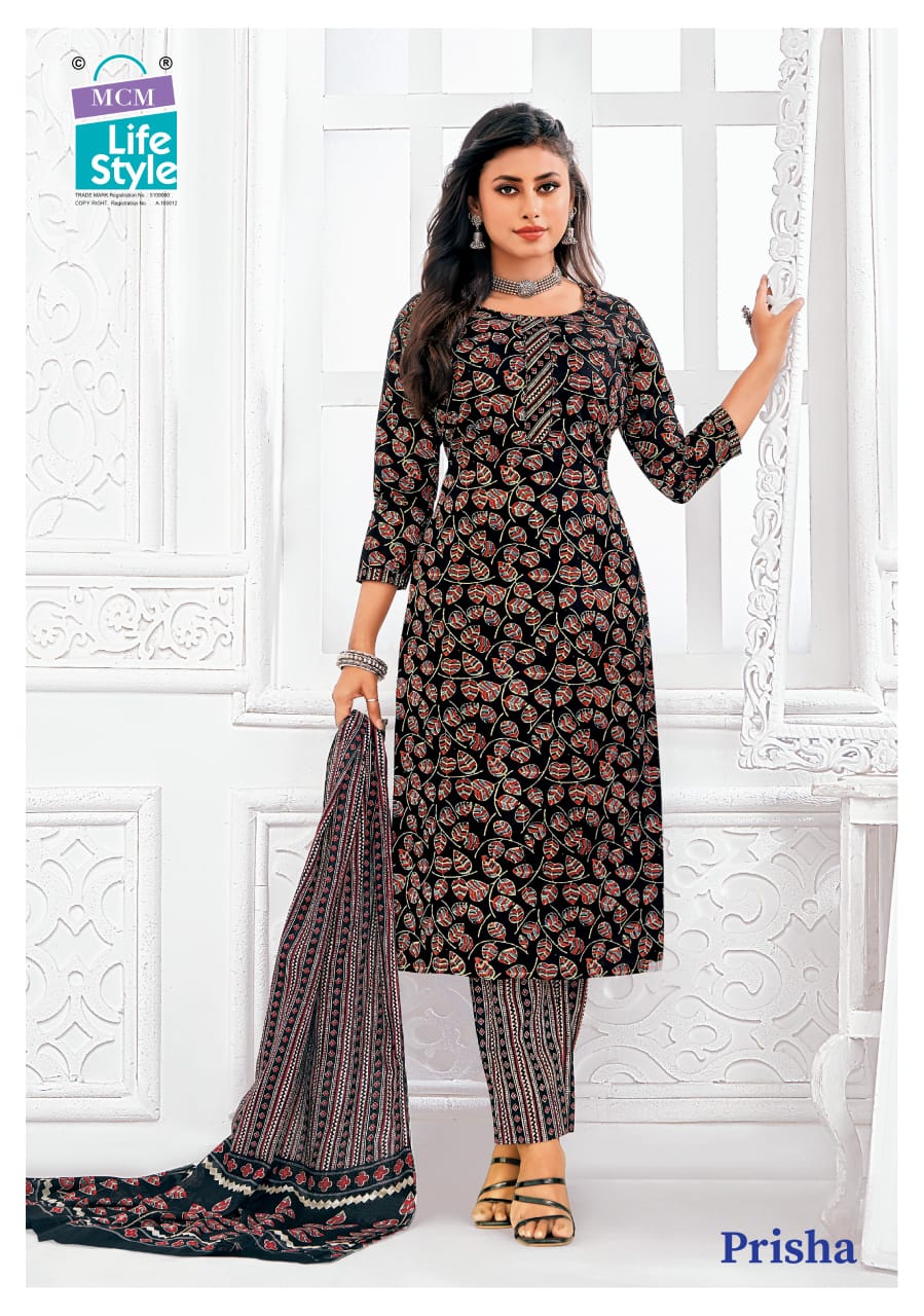 Prisha Vol 6 Mcm Lifestyle Readymade Cotton Pant Suits Exporter Ahmedabad