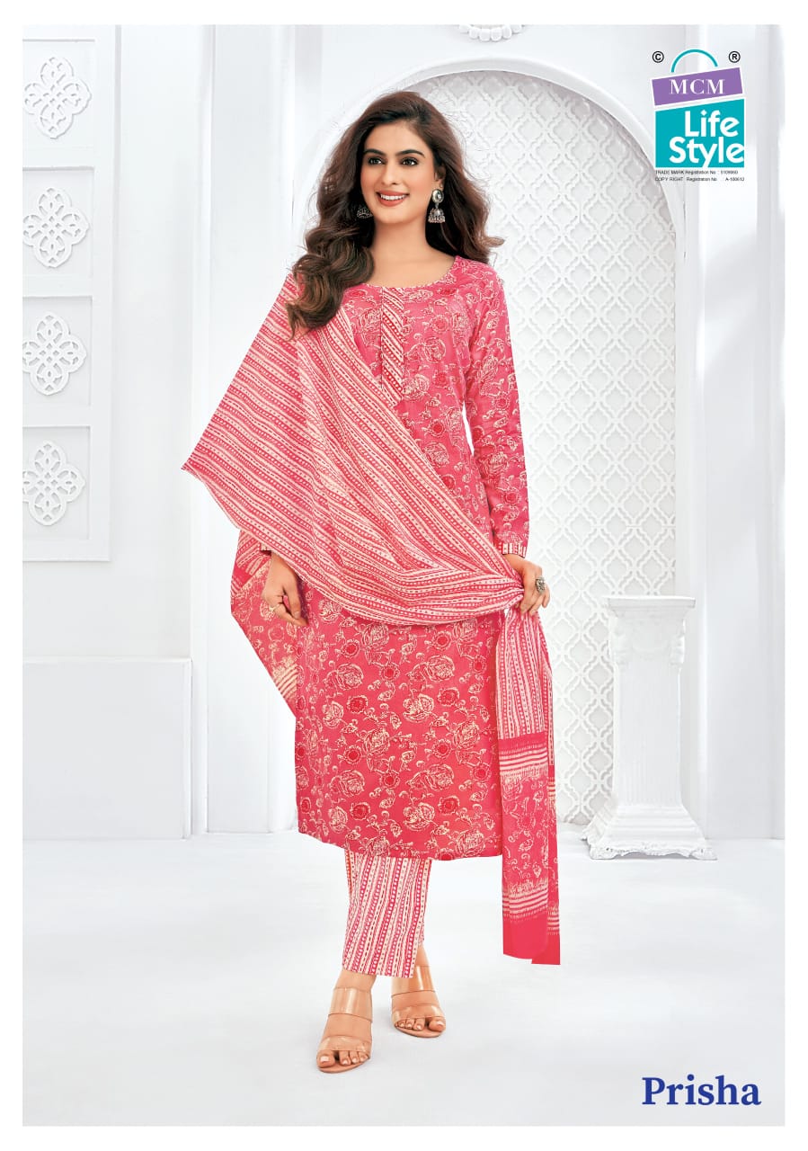 Prisha Vol 6 Mcm Lifestyle Readymade Cotton Pant Suits Exporter Ahmedabad