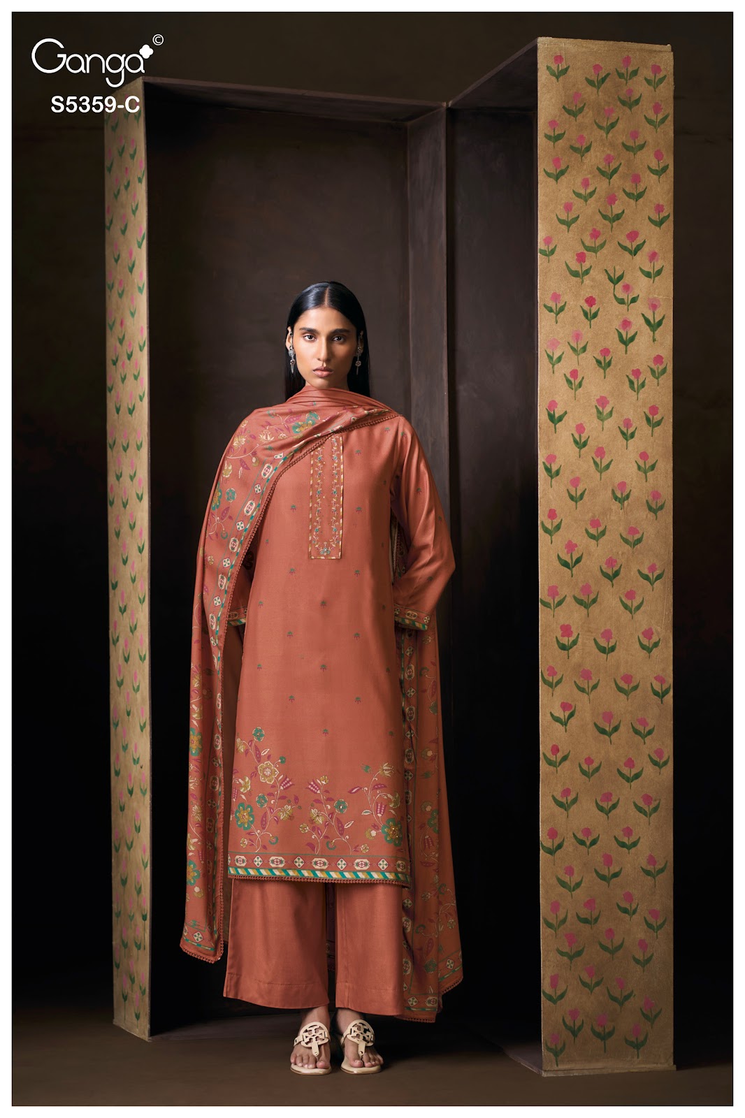 Prishta S5359 Ganga Wool Pashmina Suits Supplier