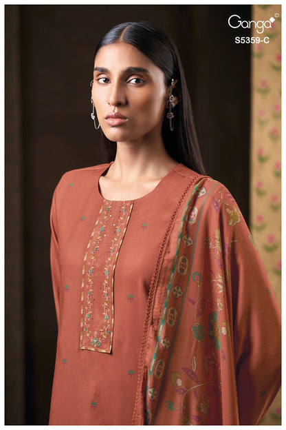 Prishta S5359 Ganga Wool Pashmina Suits Supplier