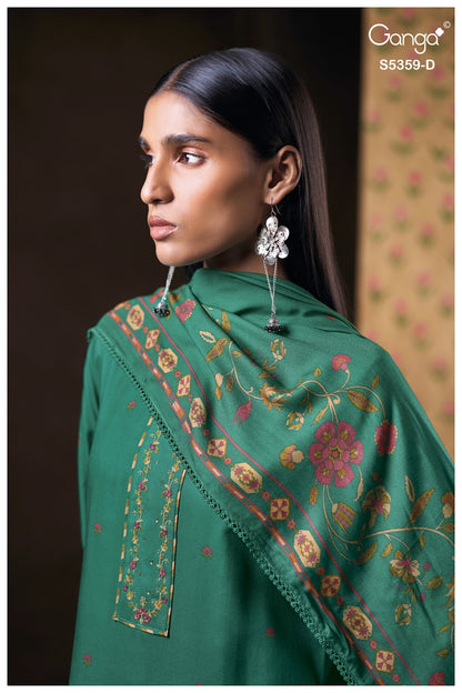Prishta S5359 Ganga Wool Pashmina Suits Supplier