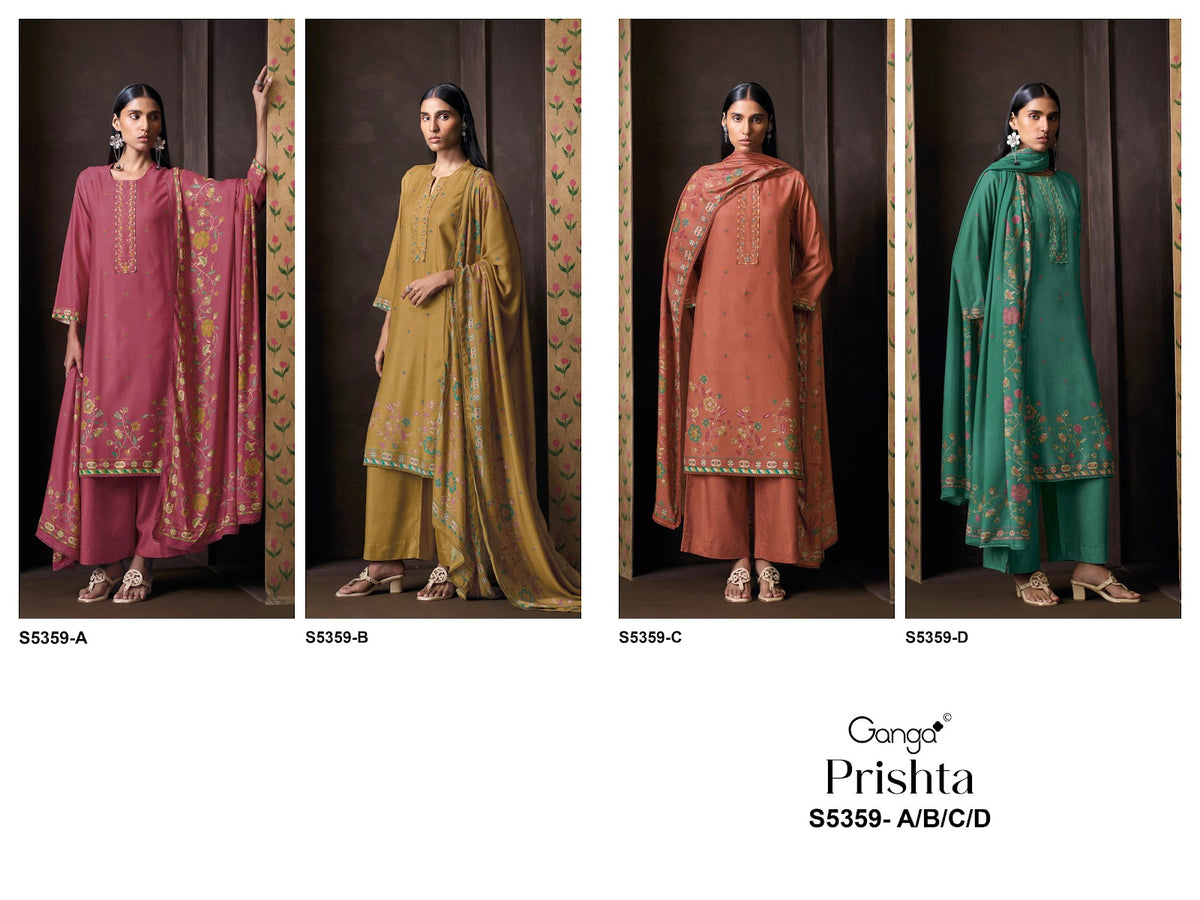 Prishta S5359 Ganga Wool Pashmina Suits Supplier