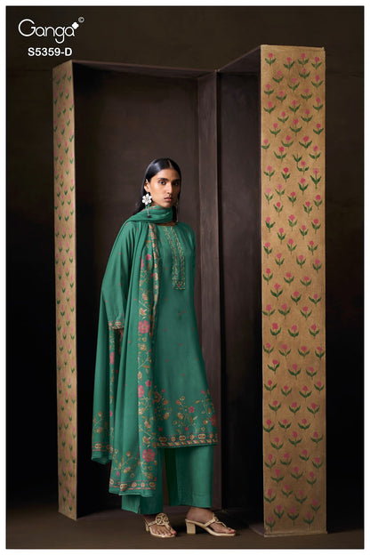 Prishta S5359 Ganga Wool Pashmina Suits Supplier