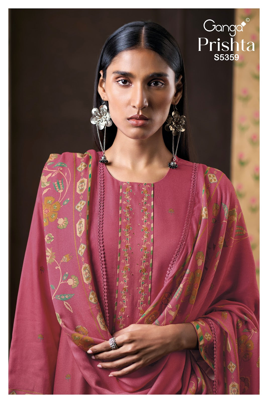 Prishta S5359 Ganga Wool Pashmina Suits Supplier