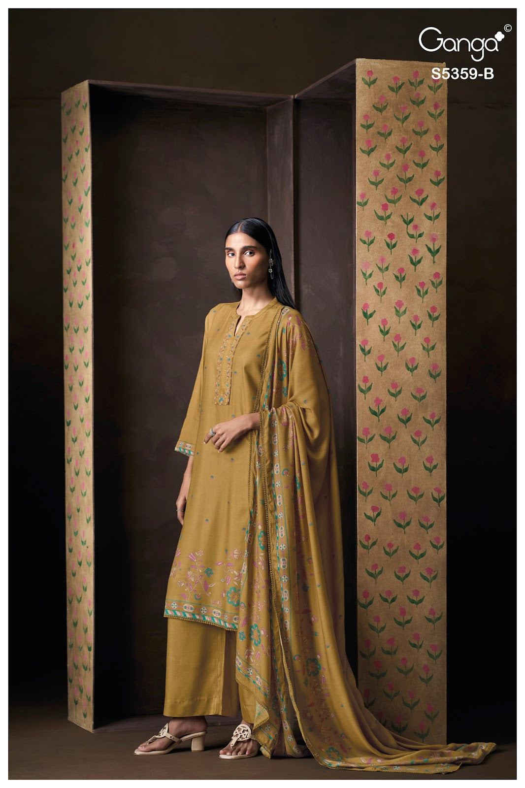 Prishta S5359 Ganga Wool Pashmina Suits Supplier