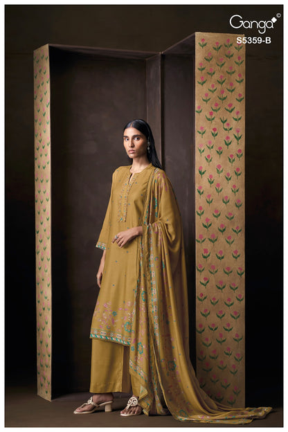 Prishta S5359 Ganga Wool Pashmina Suits Supplier