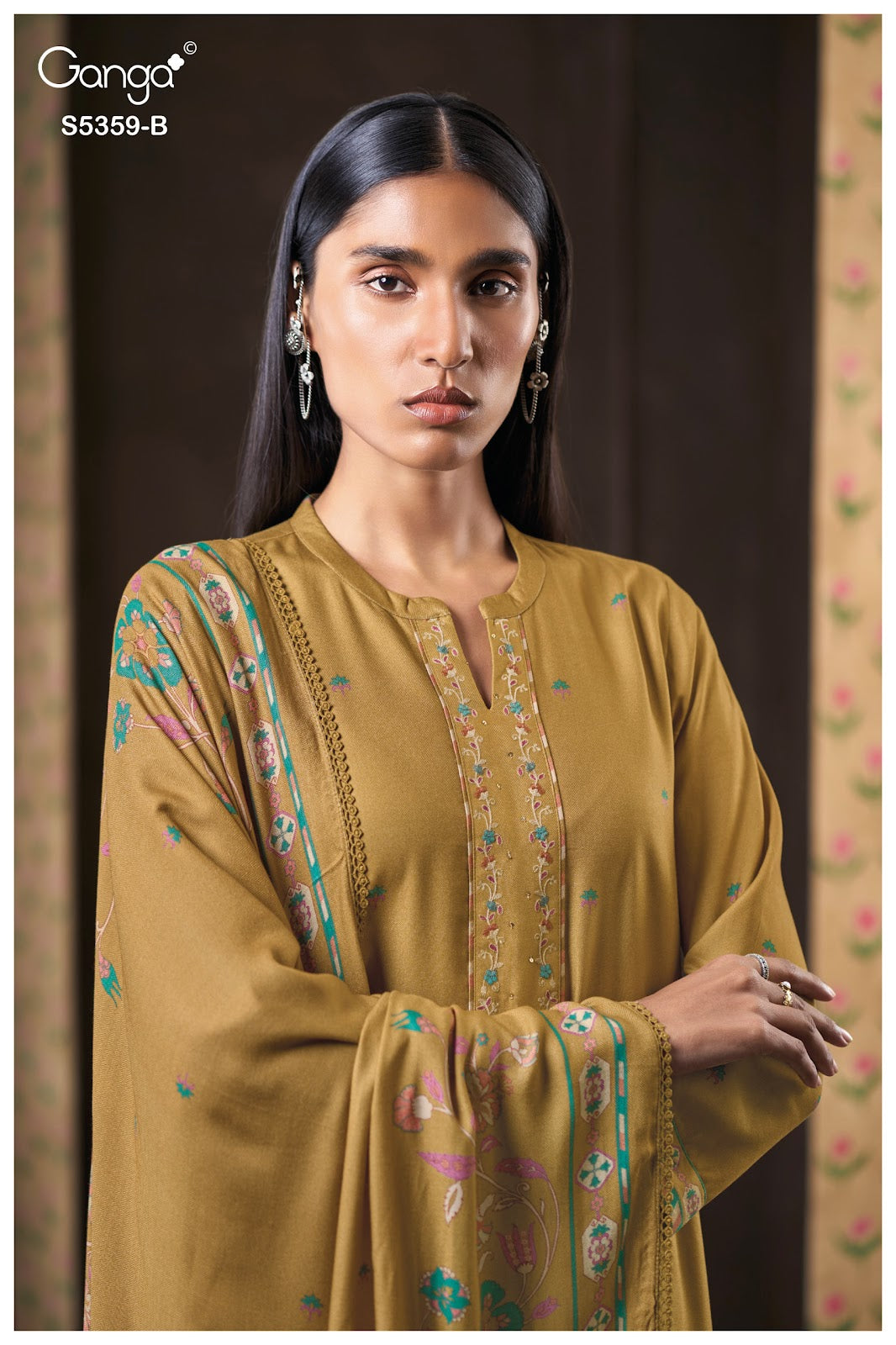 Prishta S5359 Ganga Wool Pashmina Suits Supplier