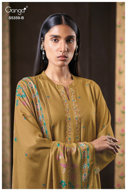 Prishta S5359 Ganga Wool Pashmina Suits Supplier