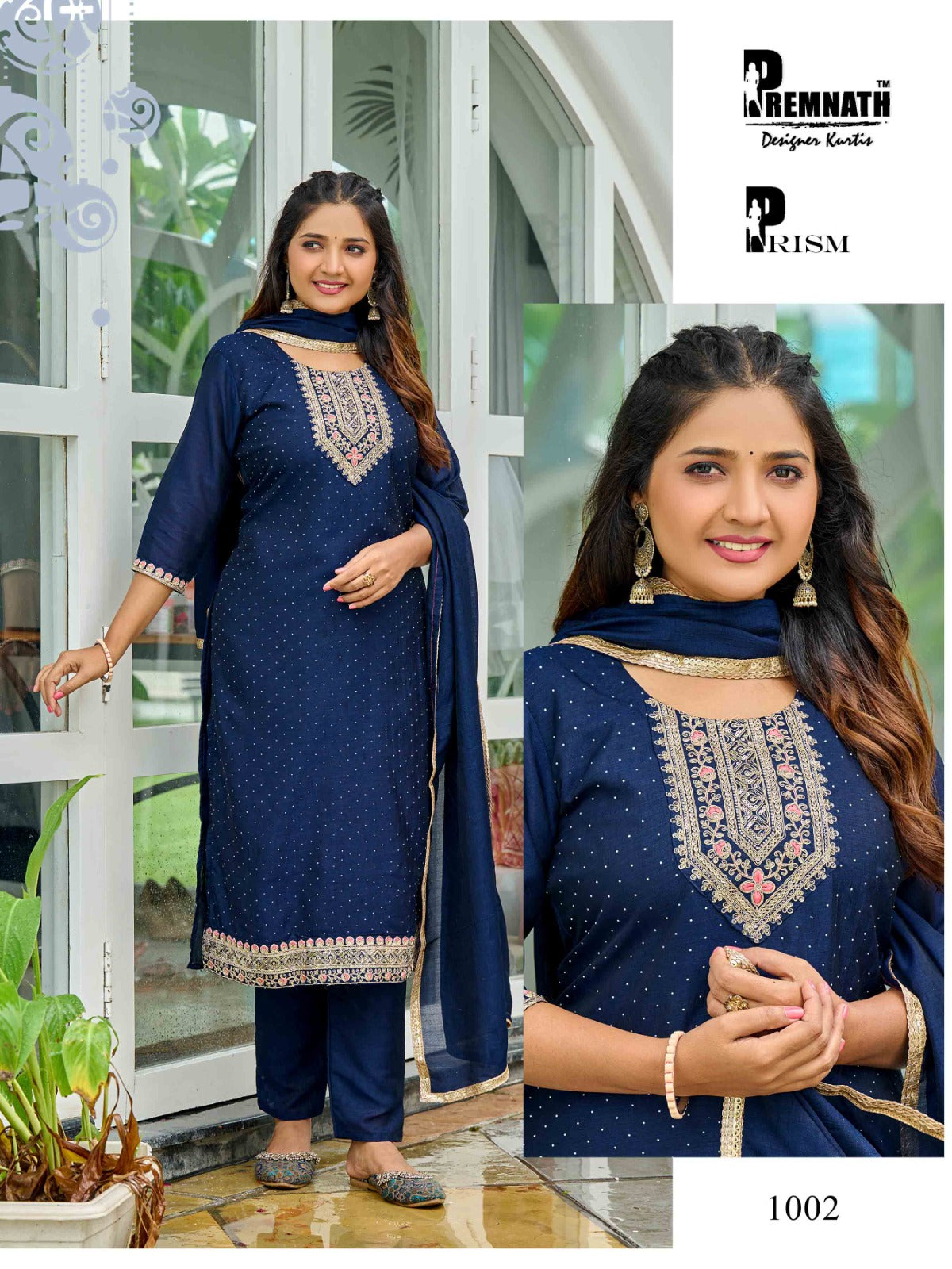 Prism Premnath Vichitra Silk Readymade Pant Style Suits Wholesale