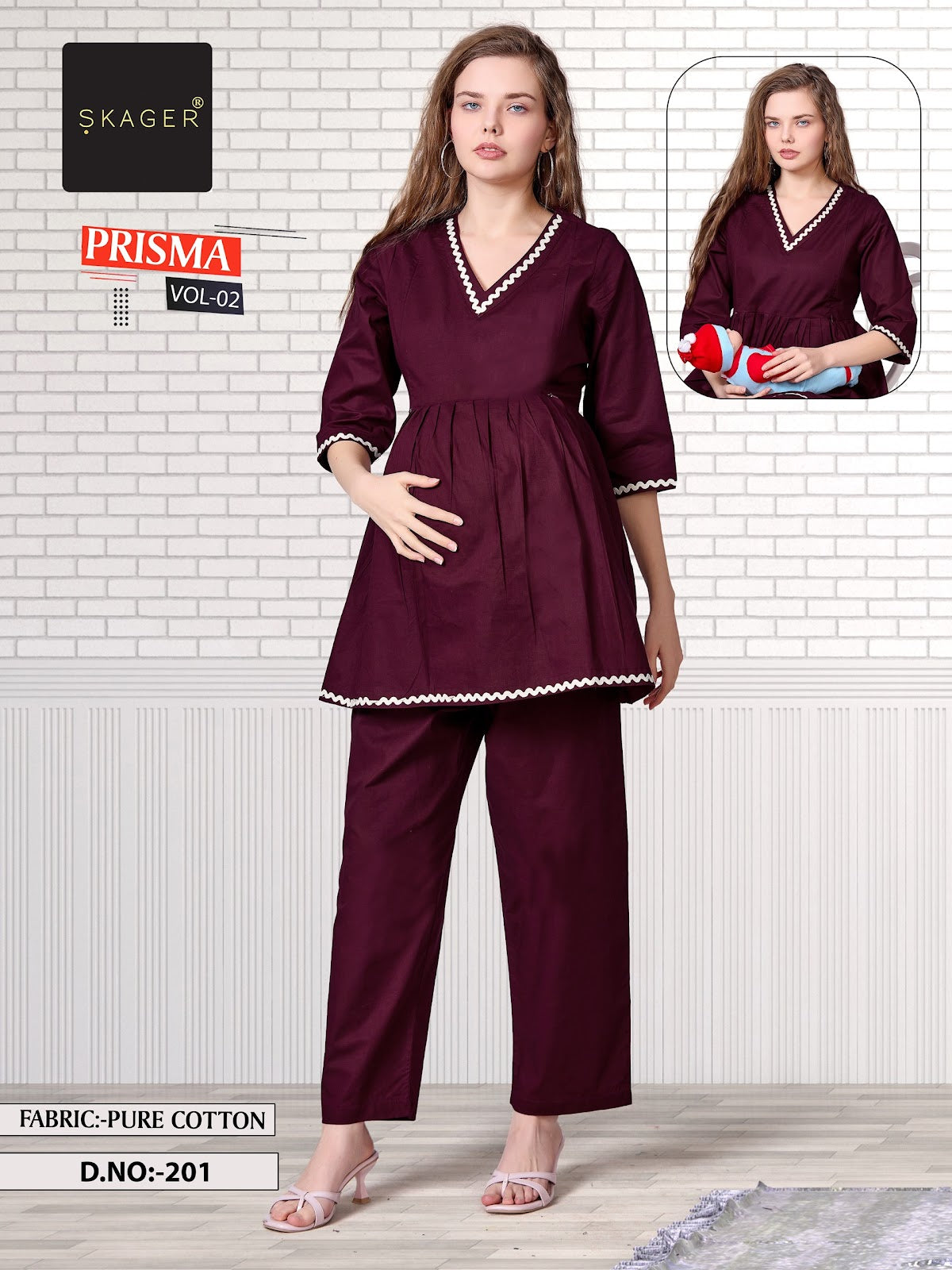 Prisma Vol 2 Skager Dhabu Cotton Feeding Co-Ord Set Exporter Gujarat