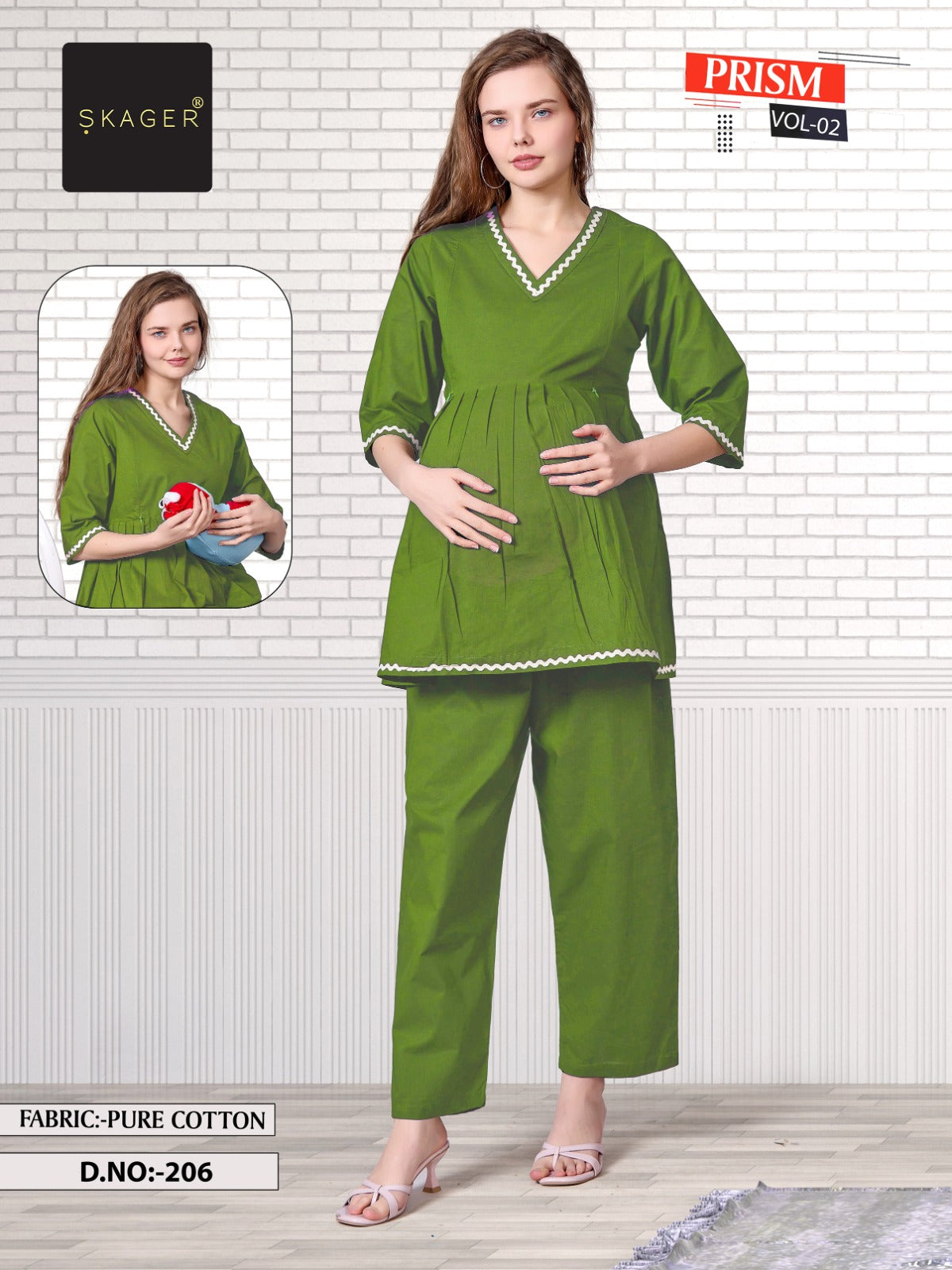 Prisma Vol 2 Skager Dhabu Cotton Feeding Co-Ord Set Exporter Gujarat