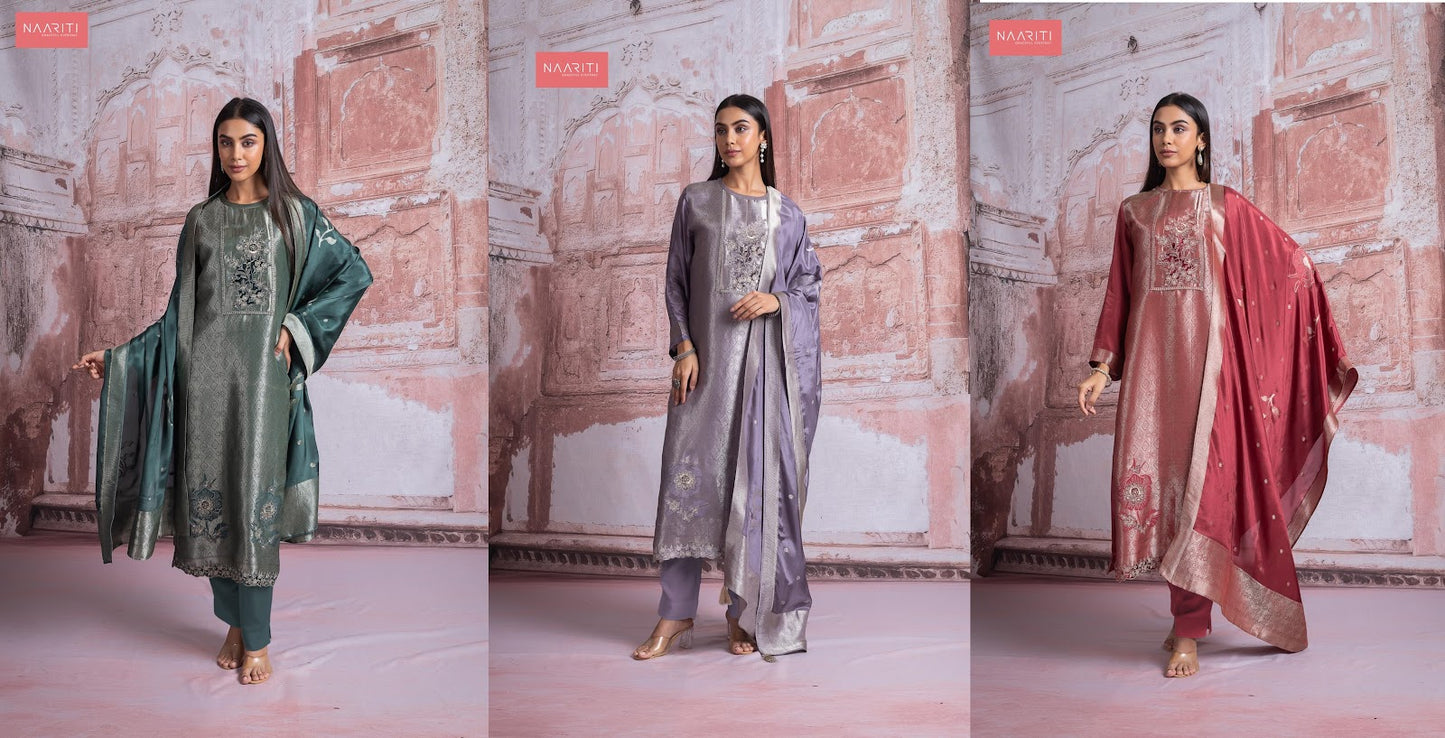 Prismee Naariti Pure Silk Pant Style Suits Exporter Ahmedabad