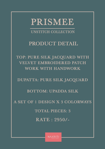 Prismee Naariti Pure Silk Pant Style Suits Exporter Ahmedabad