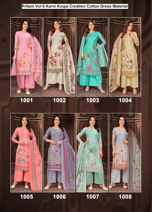 Pritam Vol 6 Karni Krupa Creation Cotton Dress Material Wholesale Price