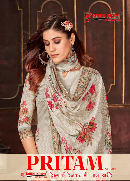 Pritam Vol 6 Karni Krupa Creation Cotton Dress Material Wholesale Price