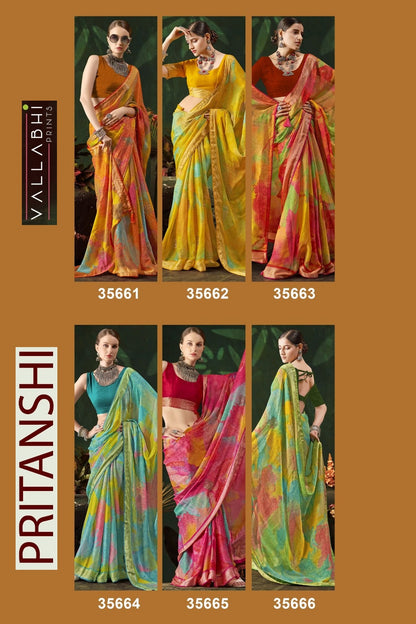 Pritanshi Vallabhi Prints Chiffon Sarees Exporter