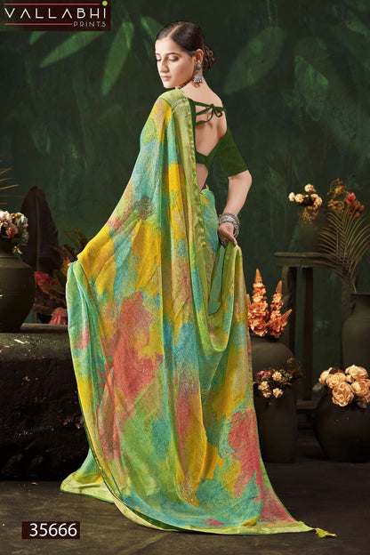 Pritanshi Vallabhi Prints Chiffon Sarees Exporter