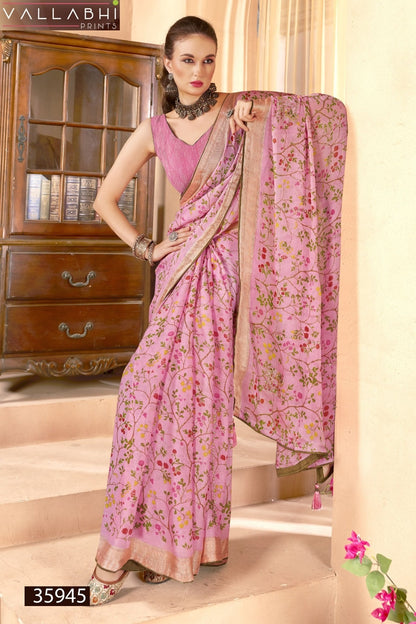 Pritanshi Vol 3 Vallabhi Prints Chiffon Sarees Supplier