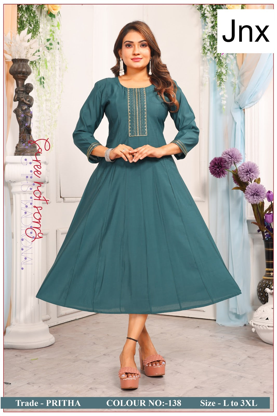 Pritha Jnx Anarkali Kurtis Supplier Gujarat