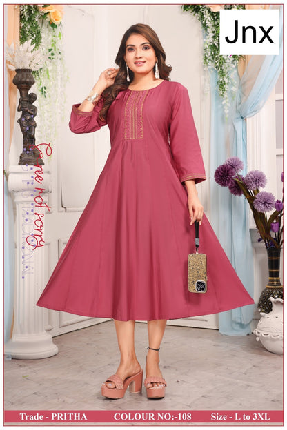 Pritha Jnx Anarkali Kurtis Supplier Gujarat