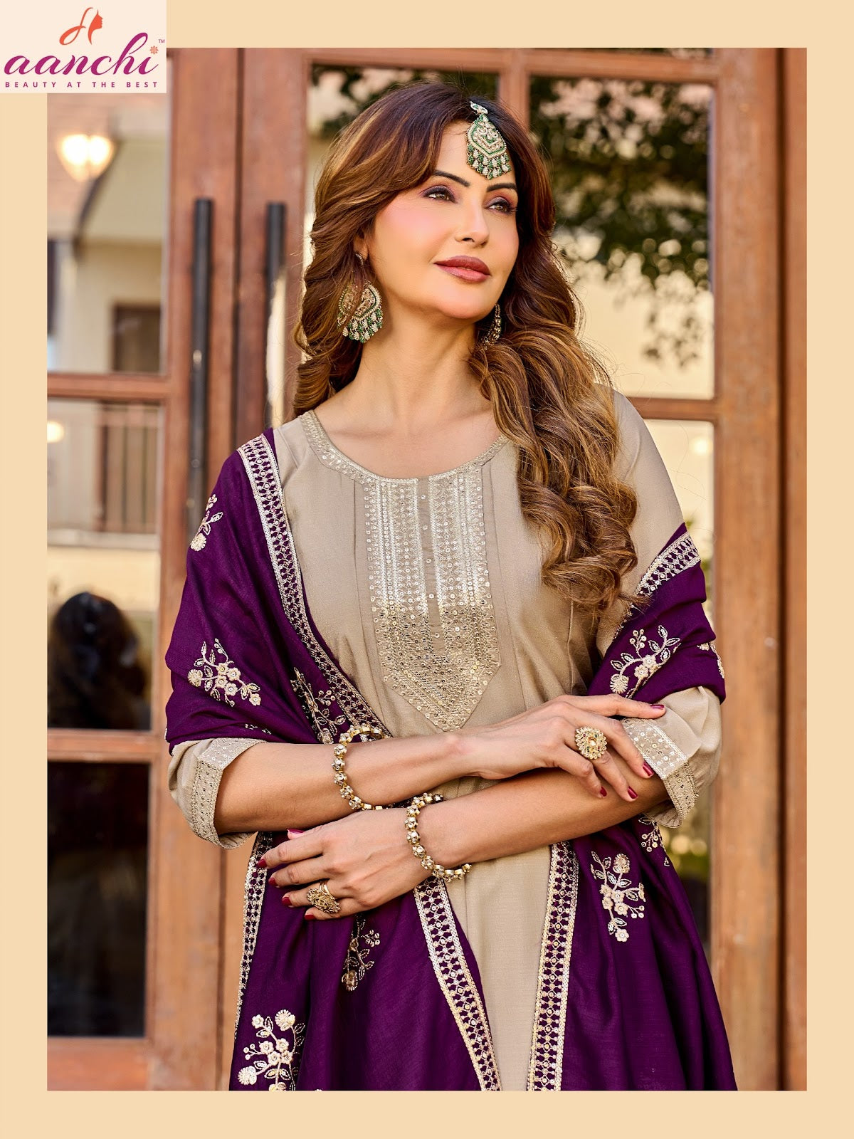 Priti Aanchi Vichitra Silk Readymade Anarkali Suits Supplier