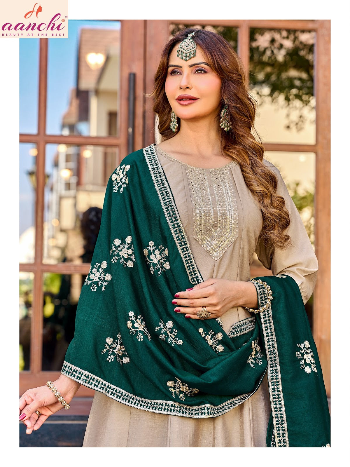 Priti Aanchi Vichitra Silk Readymade Anarkali Suits Supplier