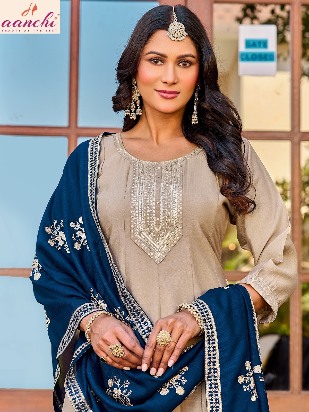 Priti Aanchi Vichitra Silk Readymade Anarkali Suits Supplier